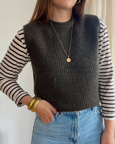 PULL SANS MANCHES JUSTINE KAKI