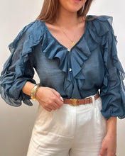 Charger l&#39;image dans la galerie, BLOUSE EMMA BLEU MARINE