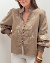 Charger l&#39;image dans la galerie, BLOUSE CARMEN TAUPE