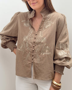 BLOUSE CARMEN TAUPE