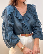 Charger l&#39;image dans la galerie, BLOUSE EMMA BLEU MARINE