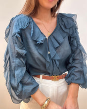 Charger l&#39;image dans la galerie, BLOUSE EMMA BLEU MARINE