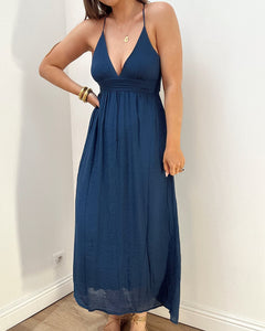 ROBE AURÉLIE BLEU MARINE