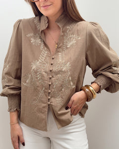 BLOUSE CARMEN TAUPE