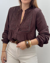 Charger l&#39;image dans la galerie, BLOUSE LOUISA MARRON