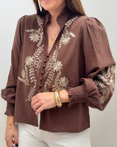 BLOUSE CARMEN MARRON