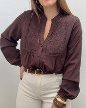 Charger l&#39;image dans la galerie, BLOUSE LOUISA MARRON