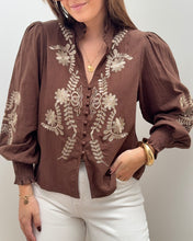 Charger l&#39;image dans la galerie, BLOUSE CARMEN MARRON