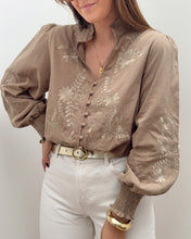 Charger l&#39;image dans la galerie, BLOUSE CARMEN TAUPE