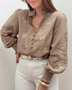 BLOUSE CARMEN TAUPE