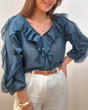 Charger l&#39;image dans la galerie, BLOUSE EMMA BLEU MARINE