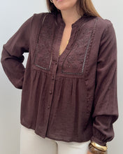 Charger l&#39;image dans la galerie, BLOUSE LOUISA MARRON