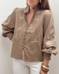 BLOUSE CARMEN TAUPE