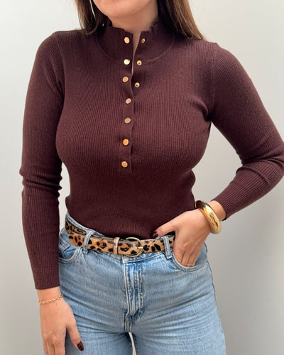 PULL HORTENSE MARRON