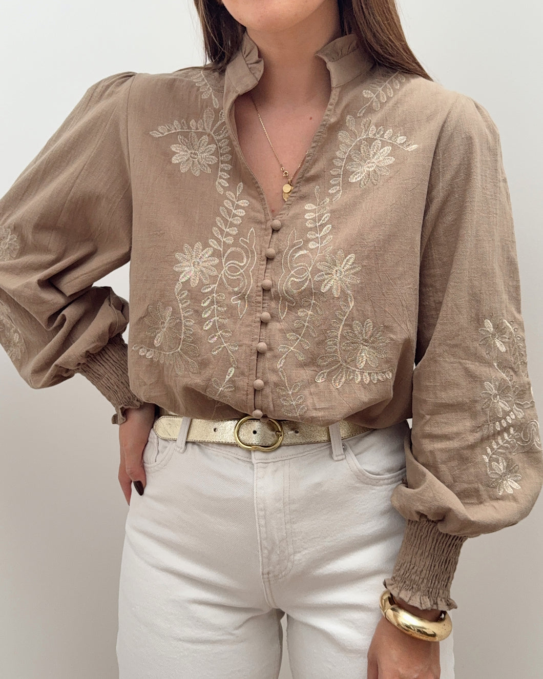 BLOUSE CARMEN TAUPE
