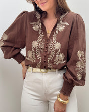 Charger l&#39;image dans la galerie, BLOUSE CARMEN MARRON