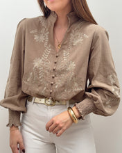Charger l&#39;image dans la galerie, BLOUSE CARMEN TAUPE