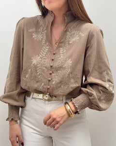 BLOUSE CARMEN TAUPE