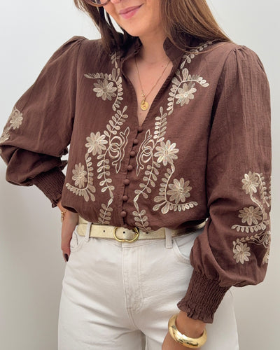 BLOUSE CARMEN MARRON