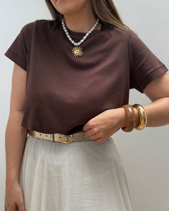 TEE-SHIRT LEORA MARRON